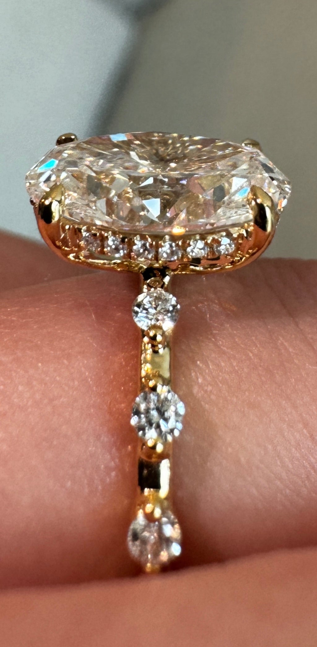 Sharon 2.58ct Oval with Hidden Halo and Accent Stones