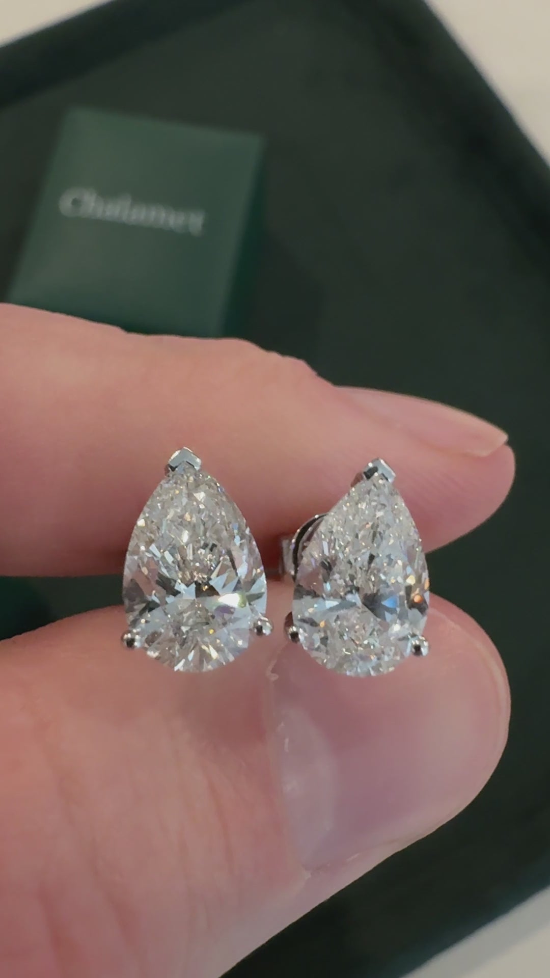 1.53ct IGI Certified Lab Pear Diamond Earrings